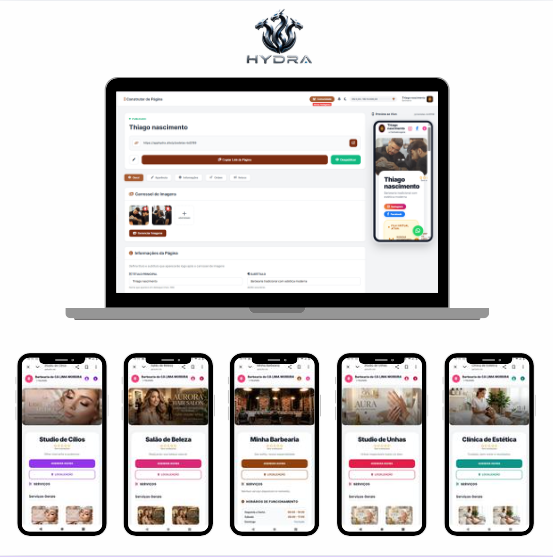 Agenda online para salão de beleza com visualização por profissional